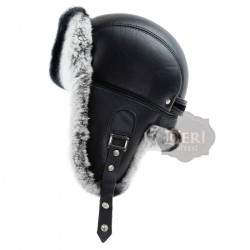 Yamtar Gri Tavşan Kürklü Erkek Deri Börk, Şapka Modelimiz - Ş058 Yamtar Gri Tavşan Kürklü Erkek Deri Börk, Şapka Modelimiz - Ş058