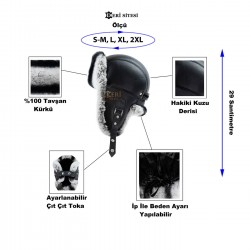 Yamtar Gri Tavşan Kürklü Erkek Deri Börk, Şapka Modelimiz - Ş058 Yamtar Gri Tavşan Kürklü Erkek Deri Börk, Şapka Modelimiz - Ş058