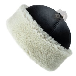 Men's White Fur Winter Leather Hat for Hunters and Outdoor Enthusiasts Men's White Fur Winter Leather Hat for Hunters and Outdoor Enthusiasts
