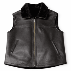 Genuine Lambskin Shearling Lined Men’s Leather Vest