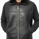 Men’s leather vest made from genuine lambskin with real shearling lining, zippered front, winter wear
