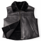 Men’s leather vest made from genuine lambskin with real shearling lining, zippered front, winter wear