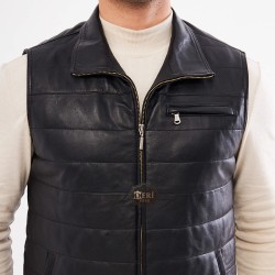 2024's Trendiest Leather Vest: Black Sports Leather Vest