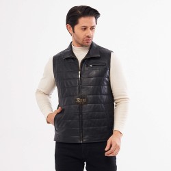 2024's Trendiest Leather Vest: Black Sports Leather Vest