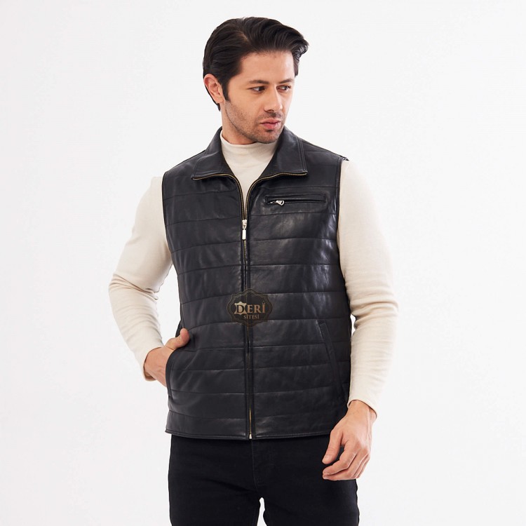 2024's Trendiest Leather Vest: Black Sports Leather Vest 2024's Trendiest Leather Vest: Black Sports Leather Vest