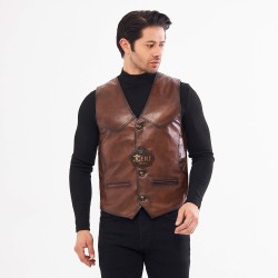 Titan Deri Yelek (Erkek Deri Yelek) - Siyah - Kahve - Renklerinde Deri Yelek Titan Deri Yelek (Erkek Deri Yelek) - Siyah - Kahve - Renklerinde Deri Yelek