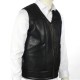 Genuine Lambskin Shearling Lined Men’s Leather Vest Men’s leather vest made from genuine lambskin with real shearling lining, zippered front, winter wear