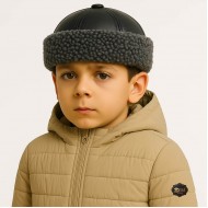 Boys Leather Winter Hat – Handmade & Winter-Ready Boys Leather Winter Hat – Handmade & Winter-Ready
