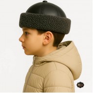 Boys Leather Winter Hat – Handmade & Winter-Ready Boys Leather Winter Hat – Handmade & Winter-Ready