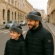 boys handmade leather fur hat with gray lamb lining