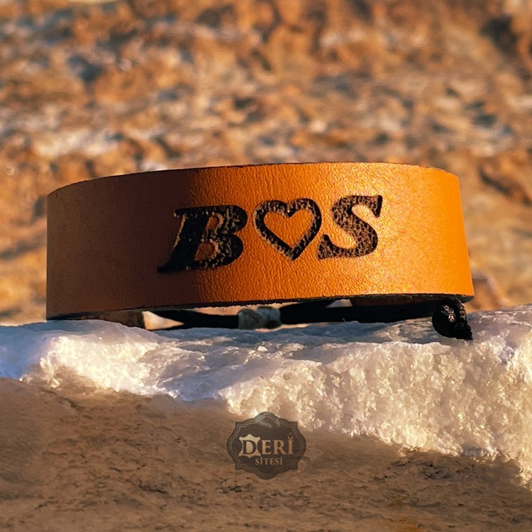 Hediyelik Kişiye Özel Deri Bileklik