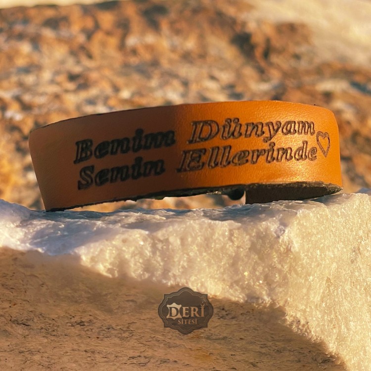 Hediyelik Kişiye Özel Deri Bileklik