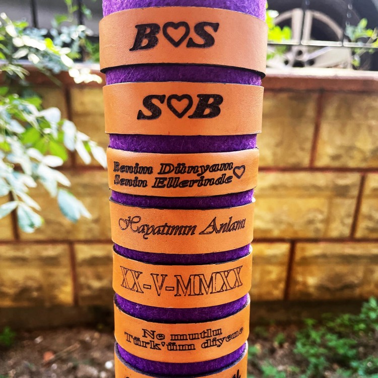 Hediyelik Kişiye Özel Deri Bileklik