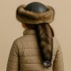 Mongolian Girls Kids Leather Hat with Wolf Fur Tail Mongol Style Girls Kids & Baby Leather Hat – Wolf Fur Pattern, Removable Tail