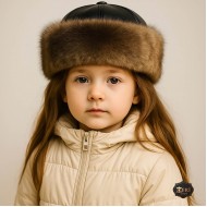 Girls’ Sheepskin Fur Winter Hat – Leather Cap for Cold Weather Girls’ Sheepskin Fur Winter Hat – Leather Cap for Cold Weather