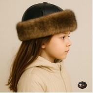 Girls’ Sheepskin Fur Winter Hat – Leather Cap for Cold Weather Girls’ Sheepskin Fur Winter Hat – Leather Cap for Cold Weather