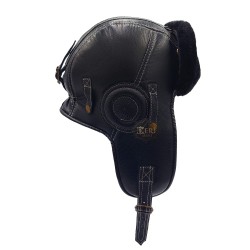 Ushanka Vecihi Pilot Deri Şapka | İçi Kürklü | %100 Hakiki Deri | Kışlık