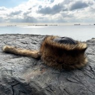 Lambskin Leather Bork with Faux Wolf Trim – Removable Tail