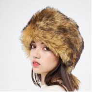 Kadın Kürk Şapkası - Türk Börkü - Kurt Tüyü Desenli Yapay Kürk Kadın Kürk Şapkası - Türk Börkü - Kurt Tüyü Desenli Yapay Kürk