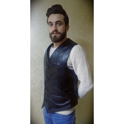 New Season Men's Leather Vest - Genuine Sheepskin, Multiple Pockets
