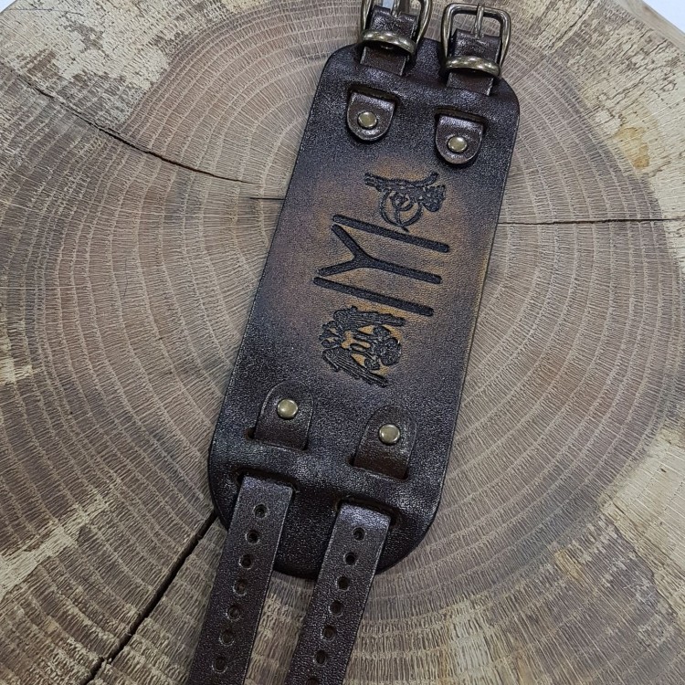 Kayı Tribe Symbol Seljuk Eagle Ottoman Tughra 100% Genuine Cowhide Leather Bracelet Dirilis Ertugrul Leather Bracelet IYI, Seljuk, Ottoman