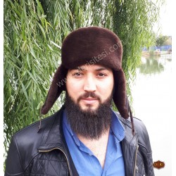 Kahve Rengi Tokalı Pilot Deri Şapka - Ushanka Deri Şapka - Ş053 Kahve Rengi Tokalı Pilot Deri Şapka - Ushanka Deri Şapka - Ş053