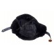 Siyah Hakiki Kuzu Kürklü Kamuflajlı Soğuk ve Su Geçirmez Kışlık Unisex Pilot Şapka - Ş105