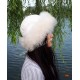 Akça Beyaz Renk Kuzu Kürklü Kadın Deri Börk, Şapka Modelimiz - BŞ154