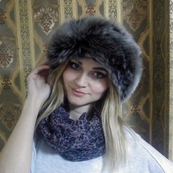 Women's Lamb Fur Leather Hat -Full Moon Grey -Warm Stylish 