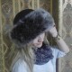 Dolunay Gri Boz Renk Kuzu Kürklü Kadın Deri Börk, Şapka Modelimiz - BŞ155