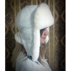 Rabbit Fur Ushanka Hat | White | Women's | Derisitesi