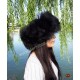 Kuzgun Siyah Kürklü Kadın Deri Börk, Şapka Modelimiz - BŞ183