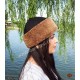 Serhatun Kahve Kürklü Kadın Deri Şapka, Börk Modelimiz - BŞ178