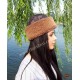 Tanzer Kamuflajlı Kadın Deri Şapka, Börk Modelimiz - BŞ185