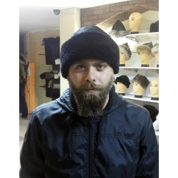 Black Winter Fur Hat - Hunter Leather Hat - Lamb Fur Hat Black Winter Fur Hat - Hunter Leather Hat - Lamb Fur Hat