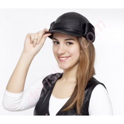 Women's Fur Leather Hat | Visor & Earflaps | Derisitesi