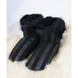 Deri UGG İçi Kürklü Ev Ayakkabısı - Bay / Bayan 