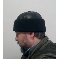 Men's Ribbed Genuine Leather Beanie- Warm, Stylish, Durable Men's Ribbed Genuine Leather Beanie- Warm, Stylish, Durable