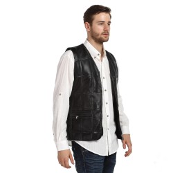 Men's Leather Vest with Genuine Sheep Fur Lining - Stylish and Insulating