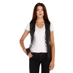 Yeni Sezon Kadın Siyah Deri Yelek Yeni Sezon Kadın Siyah Deri Yelek