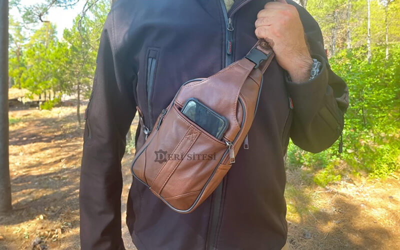 Babalar Günü İçin Kahverengi Outdoor Deri Çanta