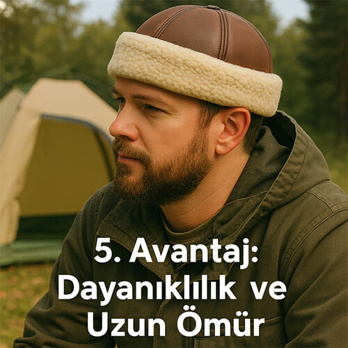Dayanıklı ve uzun ömürlü deri şapka - soğuk havalarda yıllarca kullanılabilen hakiki deri börk