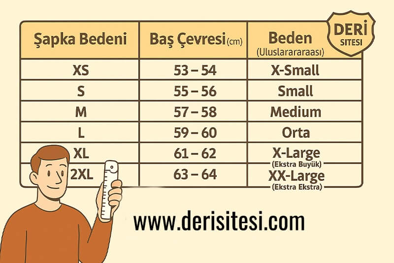 Şapka Beden Tablosu – Baş Çevresi ve Uluslararası Şapka Ölçüleri | Derisitesi