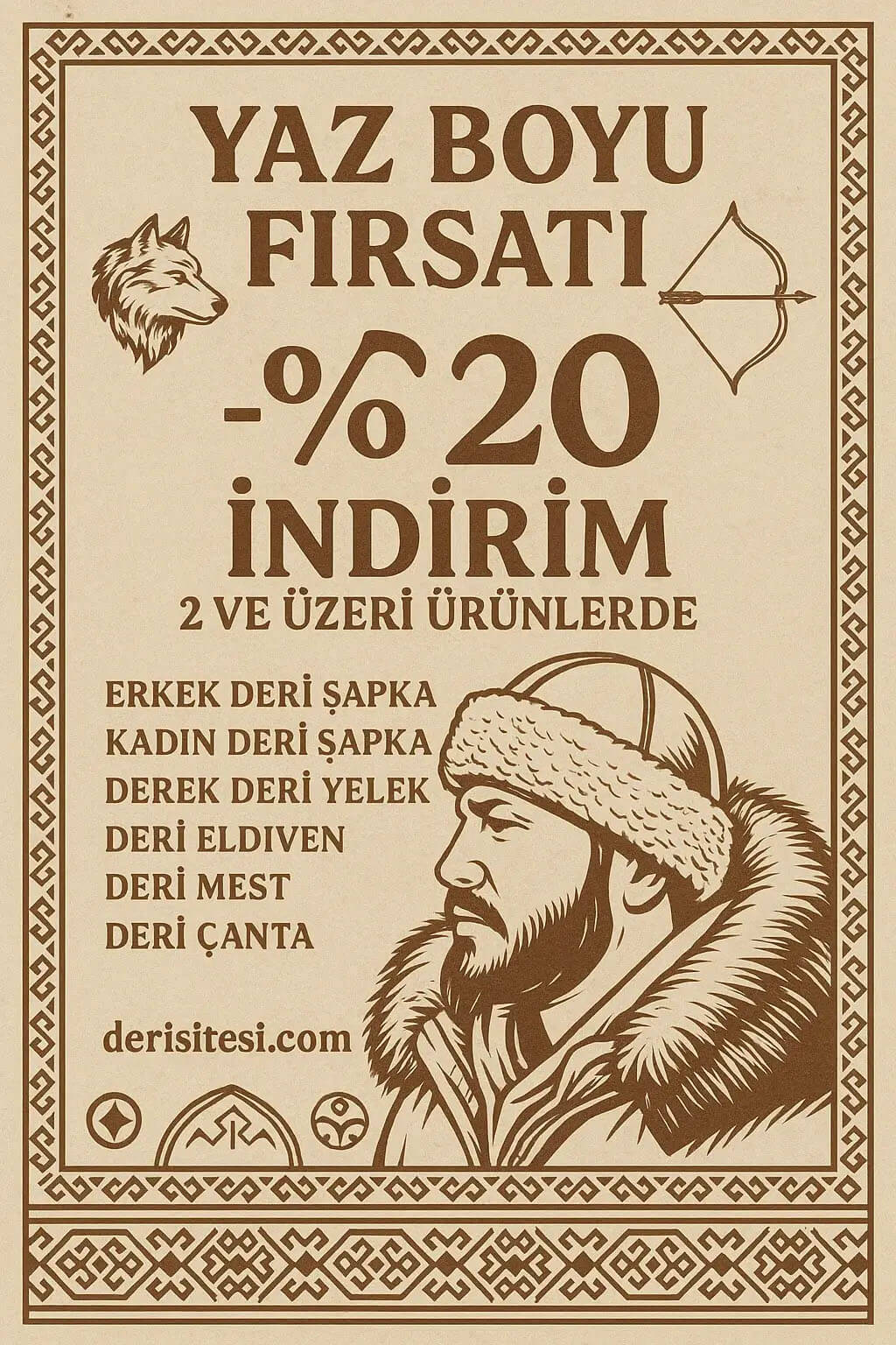 Yaz Boyu Fırsatı Deri Ürünlerine %20 indirim